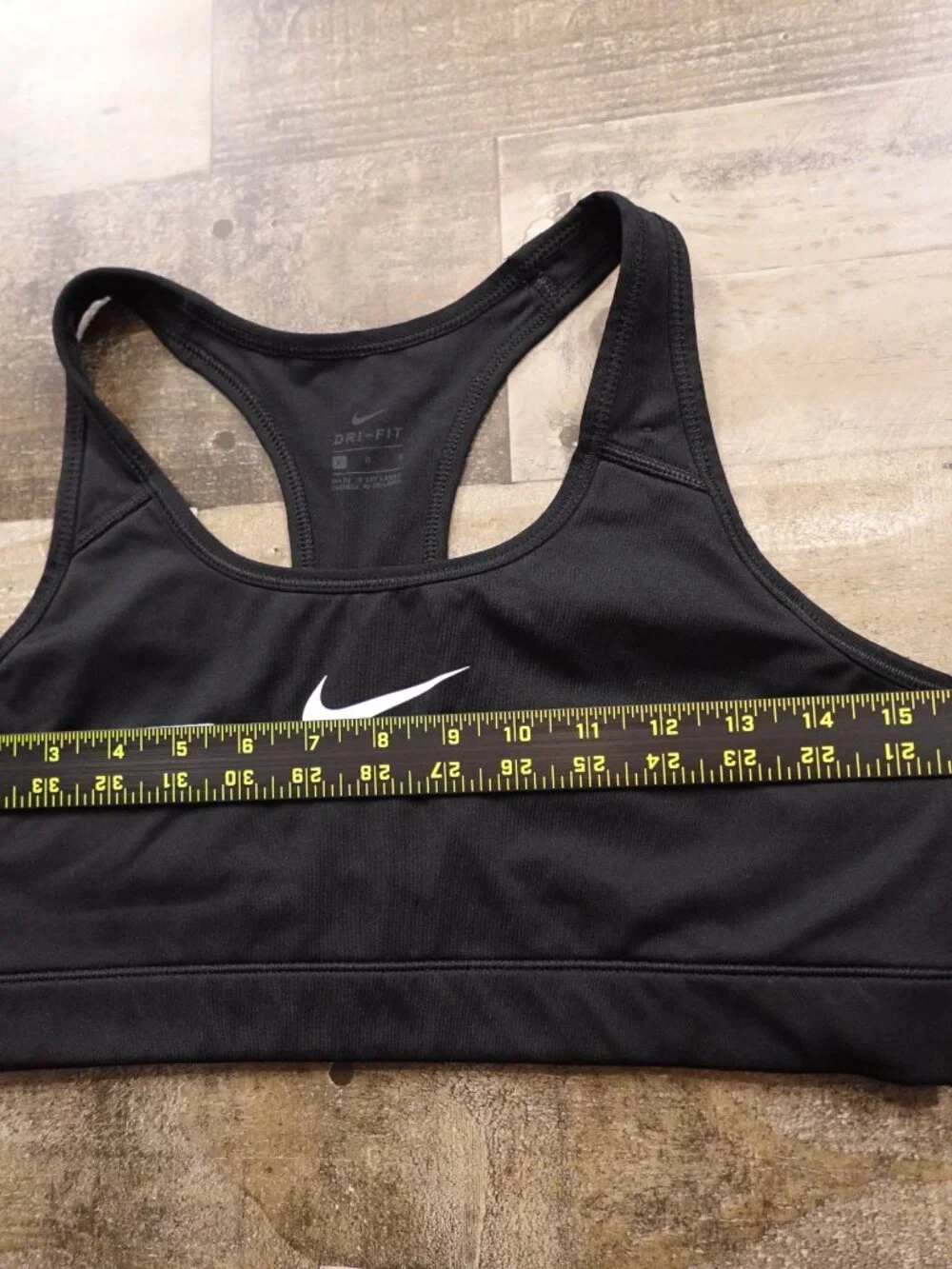 Nike Dri-FIT Swoosh Sports Bra Women's Large Black Medium Support Racerback